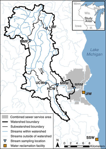 Sample Locations in Menomonee River watershed
